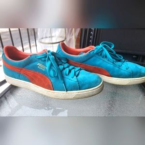 Puma Suede Turquoise and Organge